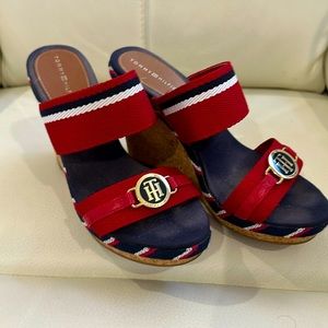 Tommy Hilfiger | Red and Blue Wedges | Size 6